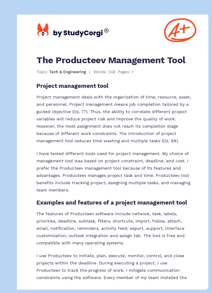 The Producteev Management Tool. Page 1