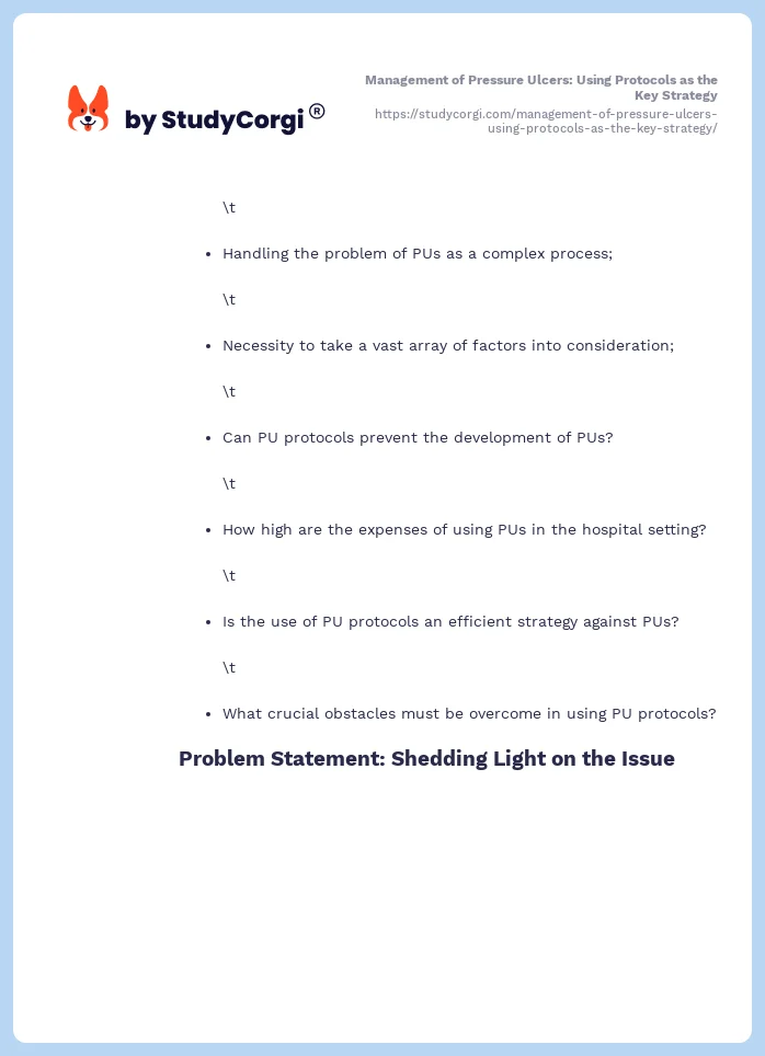 Management of Pressure Ulcers: Using Protocols as the Key Strategy. Page 2