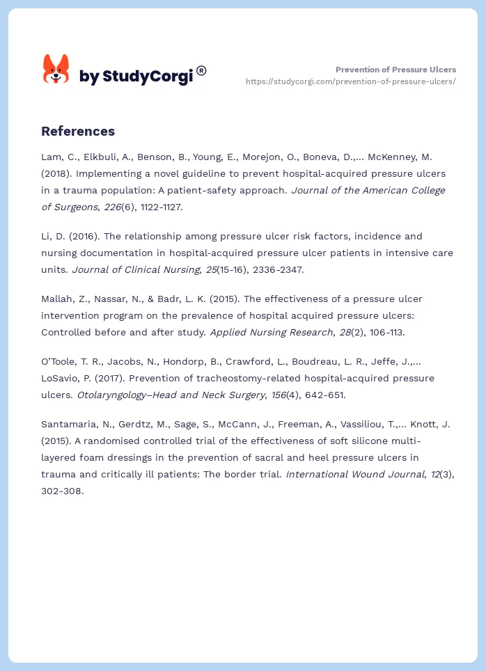 Prevention of Pressure Ulcers. Page 2
