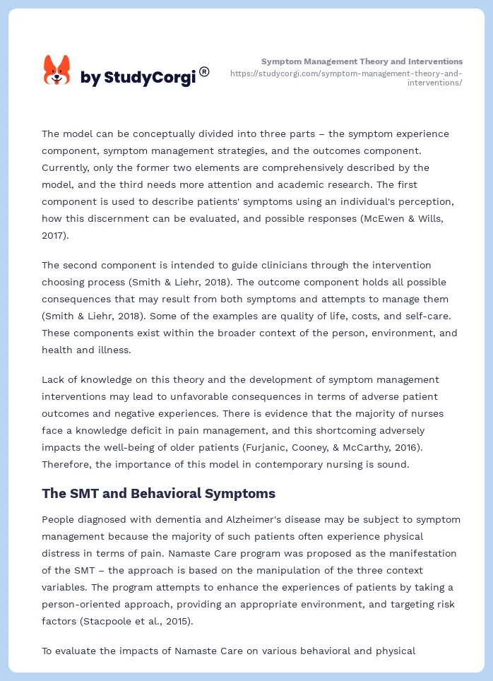 Symptom Management Theory and Interventions. Page 2
