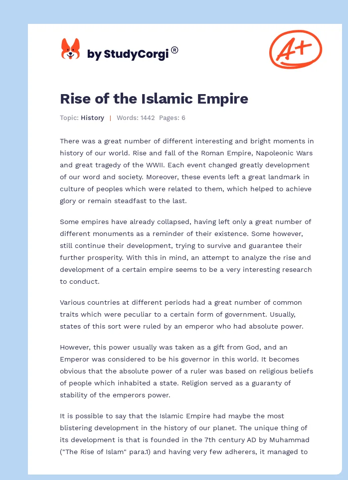 Rise of the Islamic Empire. Page 1