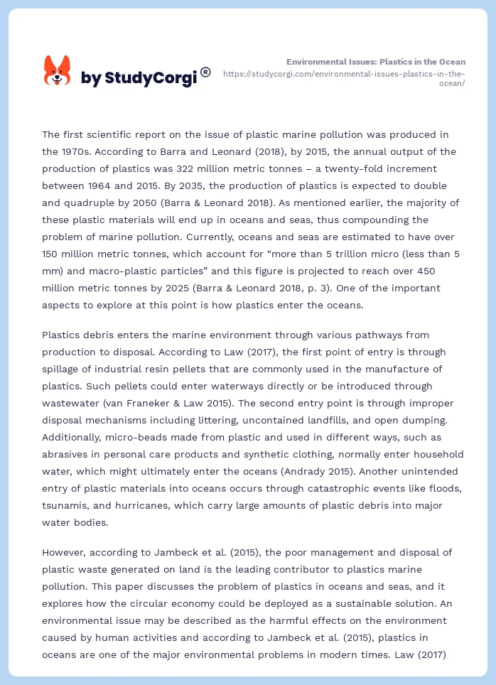 Environmental Issues: Plastics in the Ocean. Page 2