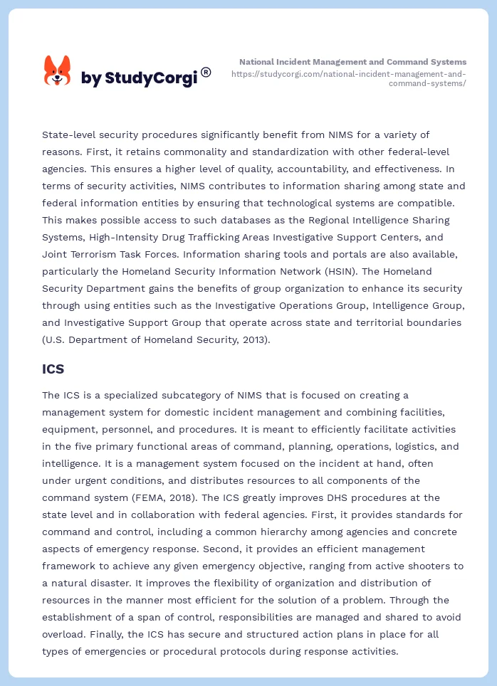 National Incident Management and Command Systems. Page 2
