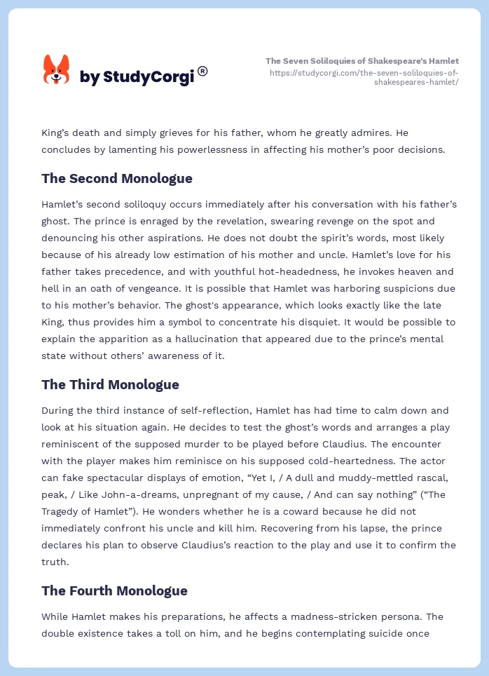 The Seven Soliloquies of Shakespeare’s Hamlet. Page 2