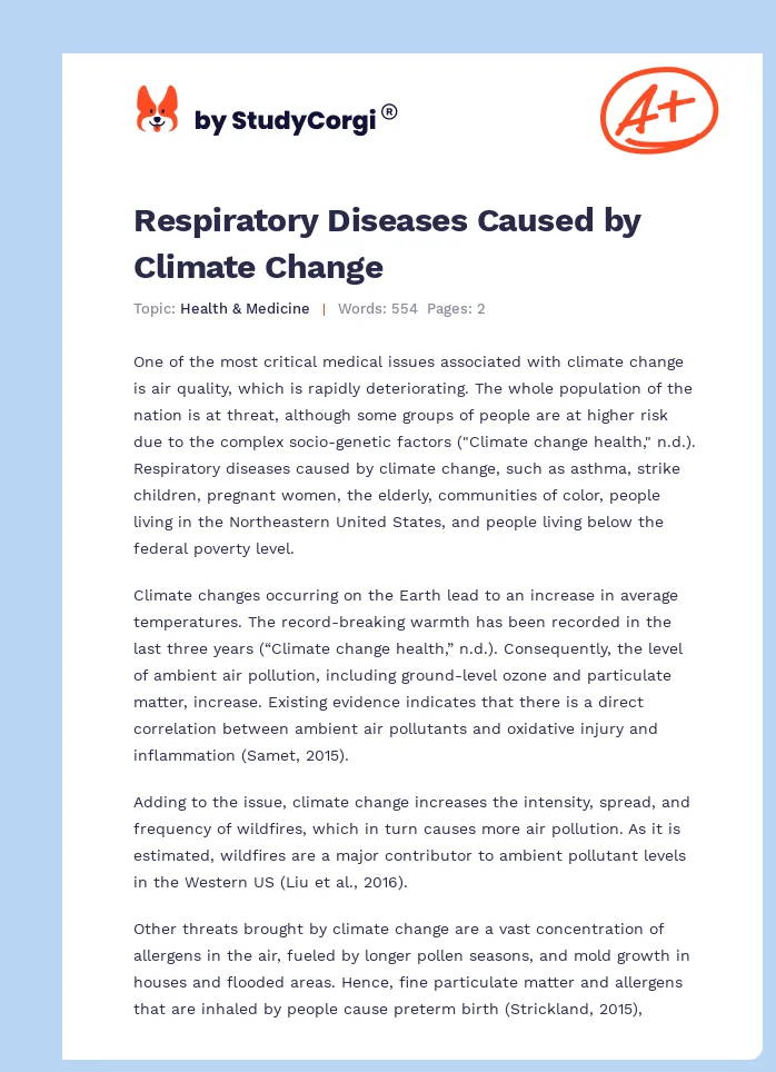 Respiratory Diseases Caused by Climate Change. Page 1