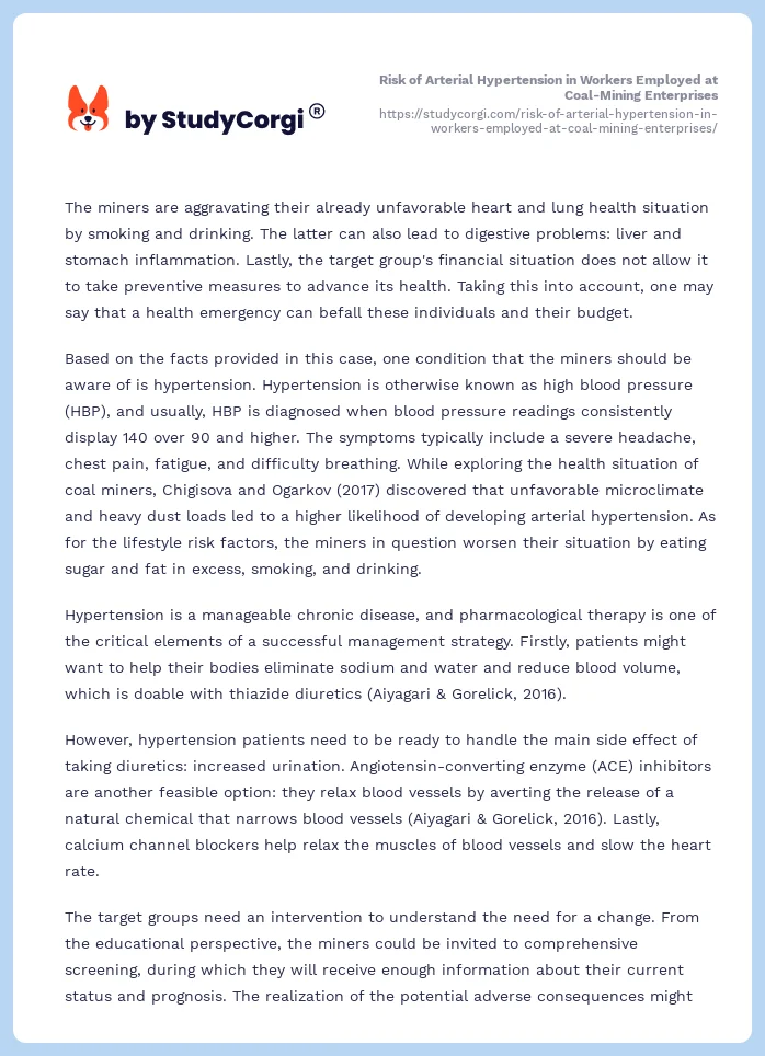 Risk of Arterial Hypertension in Workers Employed at Coal-Mining Enterprises. Page 2