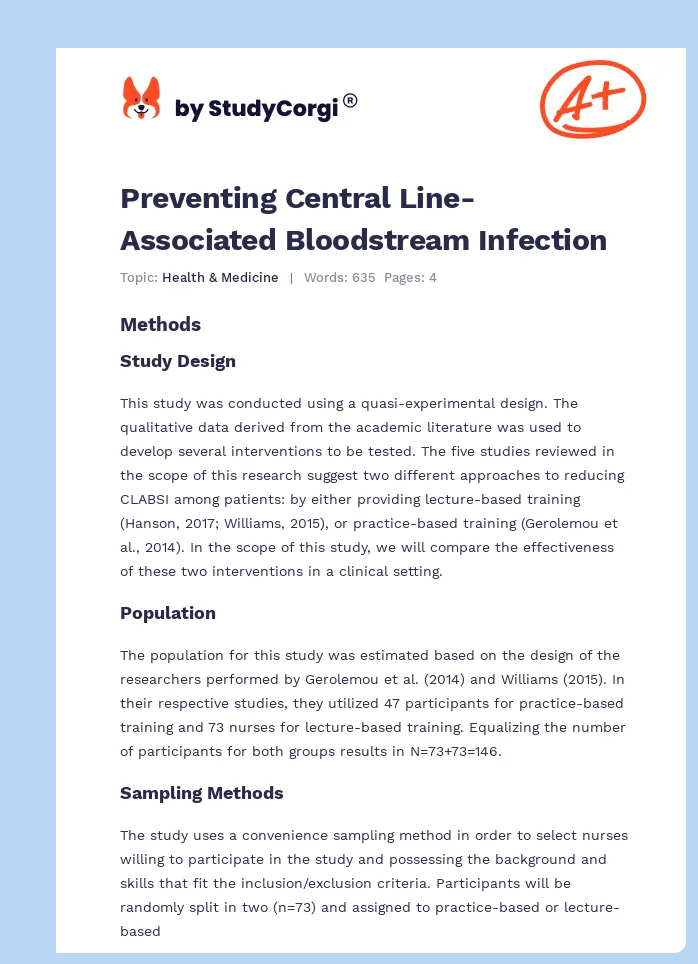 Preventing Central Line-Associated Bloodstream Infection. Page 1
