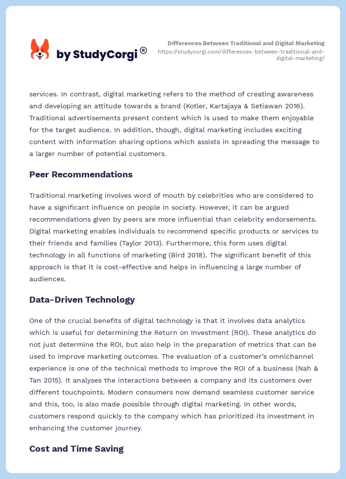 Differences Between Traditional and Digital Marketing. Page 2