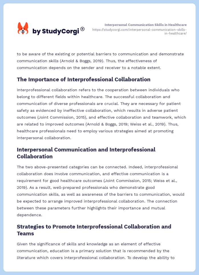 Interpersonal Communication Skills in Healthcare. Page 2