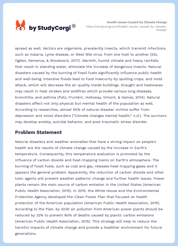 Health Issues Caused by Climate Change. Page 2