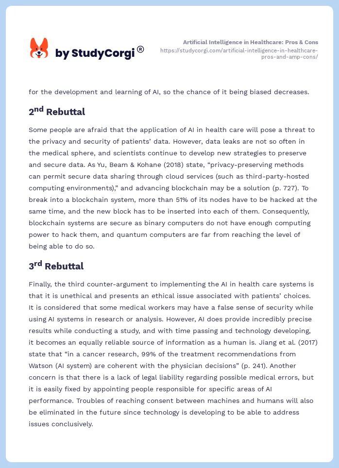 Artificial Intelligence in Healthcare: Pros & Cons. Page 2