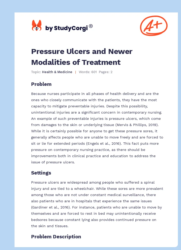 Pressure Ulcers and Newer Modalities of Treatment. Page 1