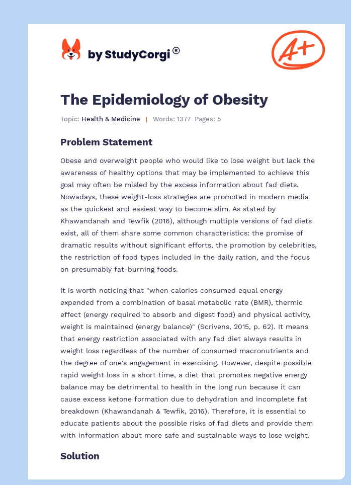 The Epidemiology of Obesity. Page 1
