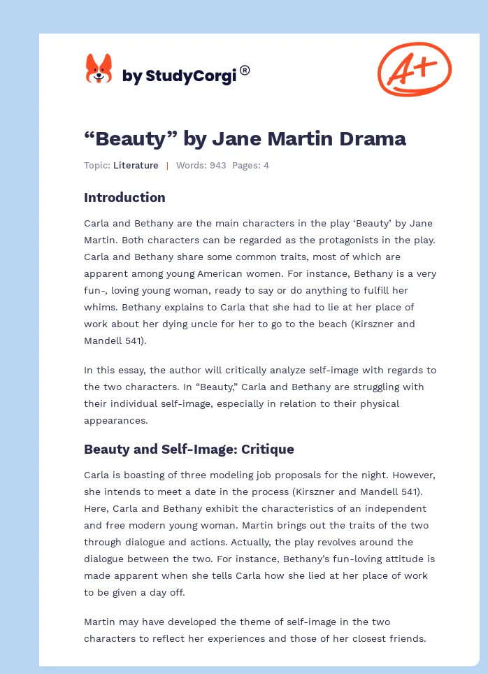 “Beauty” by Jane Martin Drama. Page 1