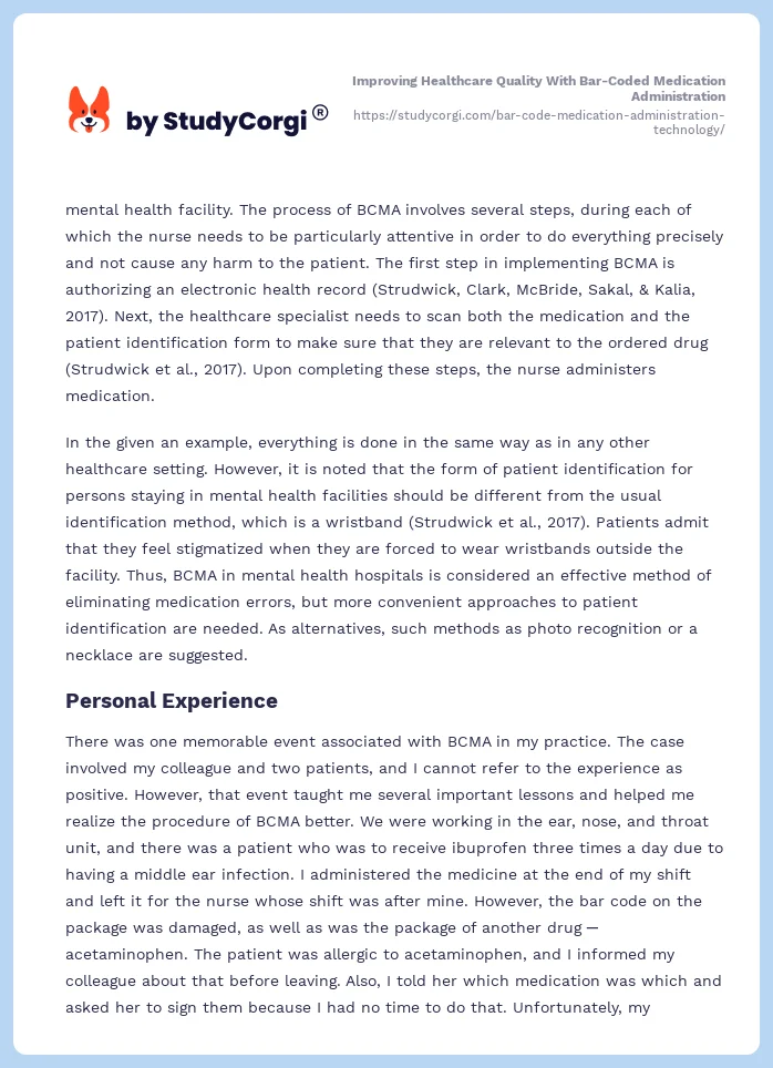 Improving Healthcare Quality With Bar-Coded Medication Administration. Page 2