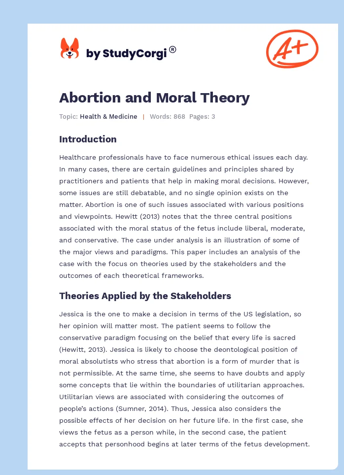 Abortion and Moral Theory. Page 1