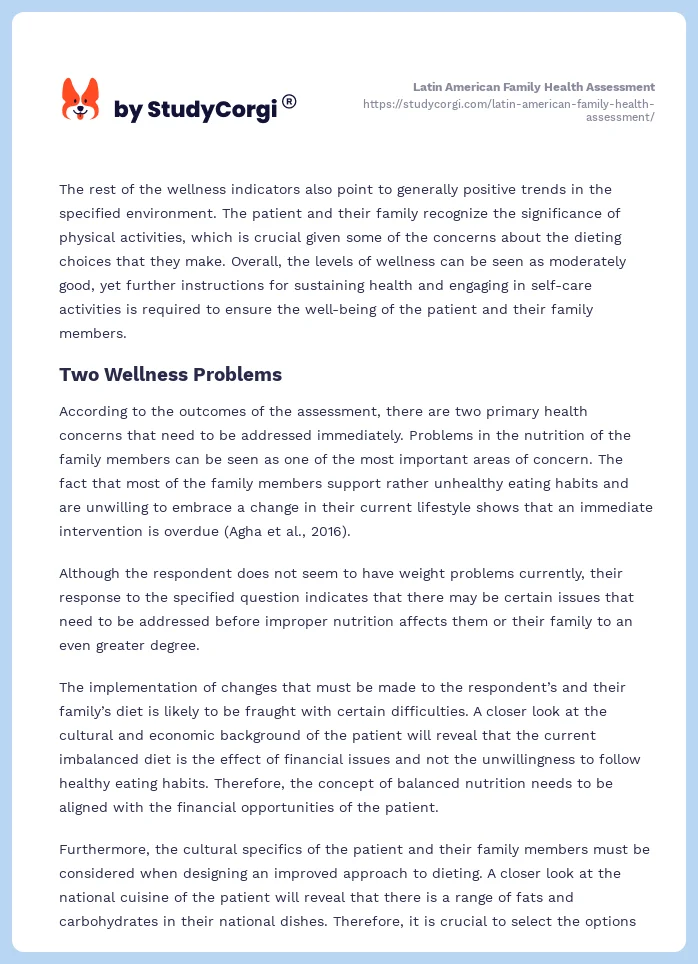 Latin American Family Health Assessment. Page 2