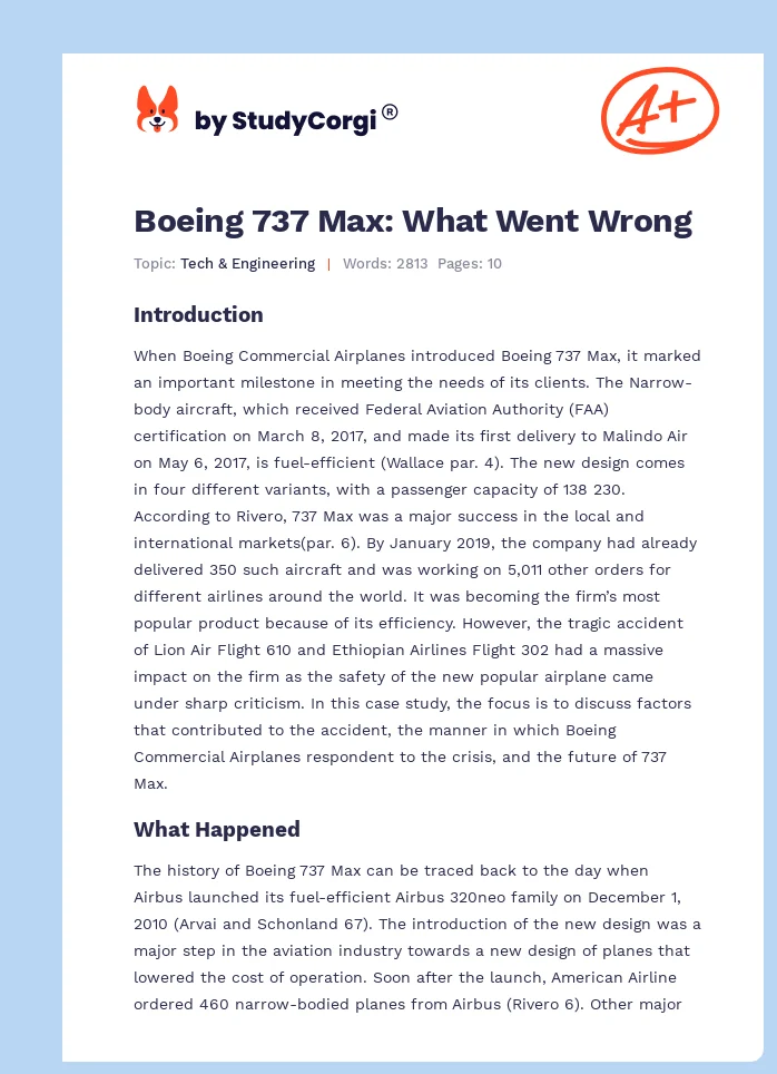 Boeing 737 Max: What Went Wrong. Page 1