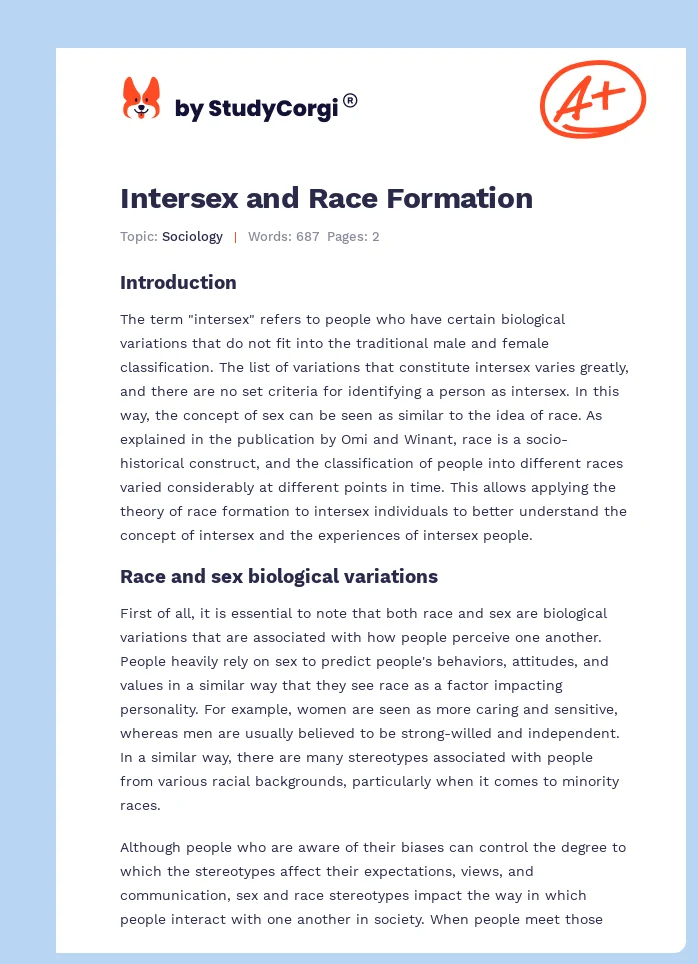 Intersex and Race Formation. Page 1