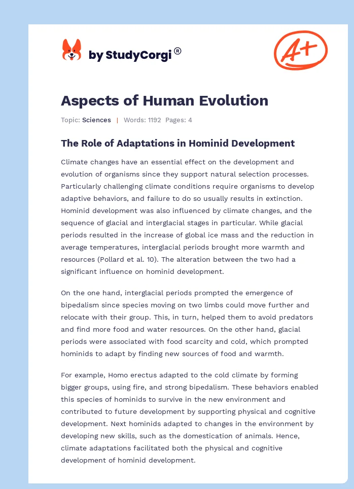Aspects of Human Evolution. Page 1