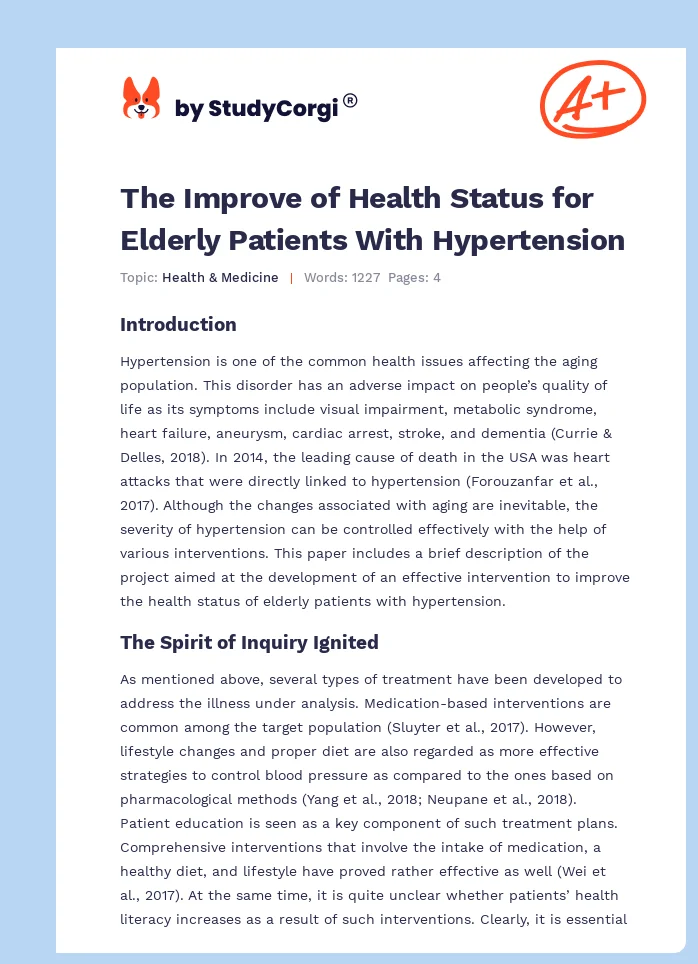 The Improve of Health Status for Elderly Patients With Hypertension. Page 1