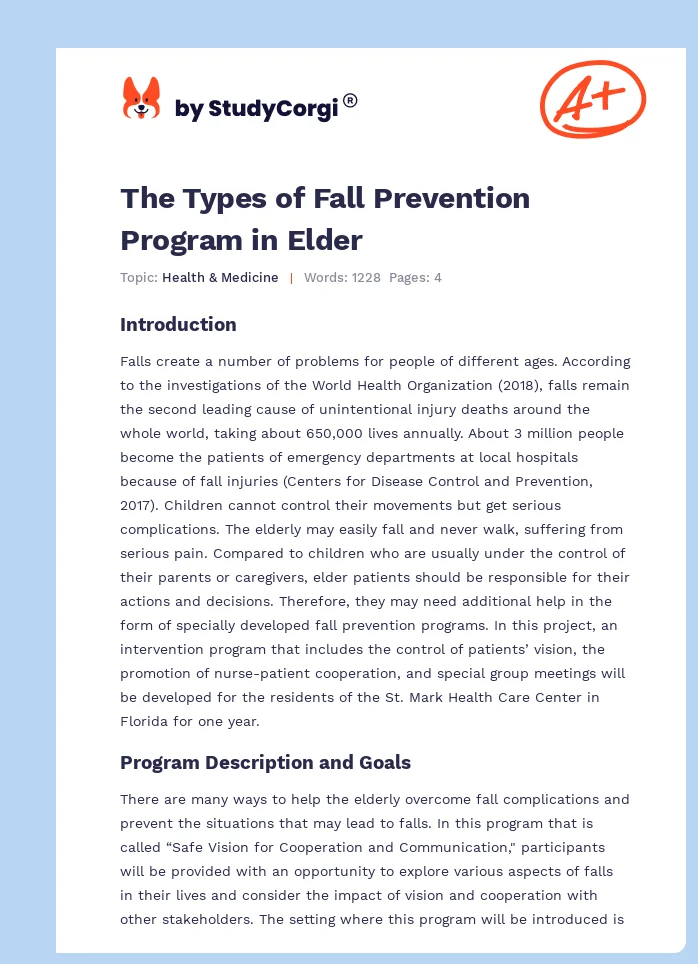 The Types of Fall Prevention Program in Elder. Page 1