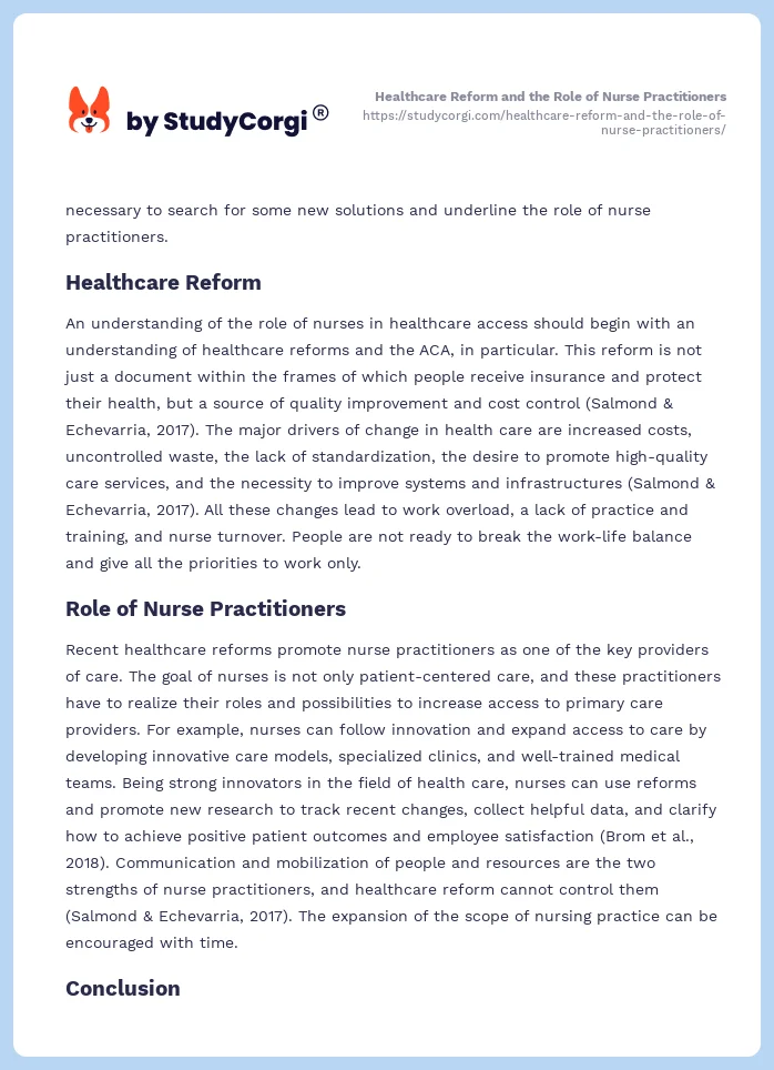 Healthcare Reform and the Role of Nurse Practitioners. Page 2