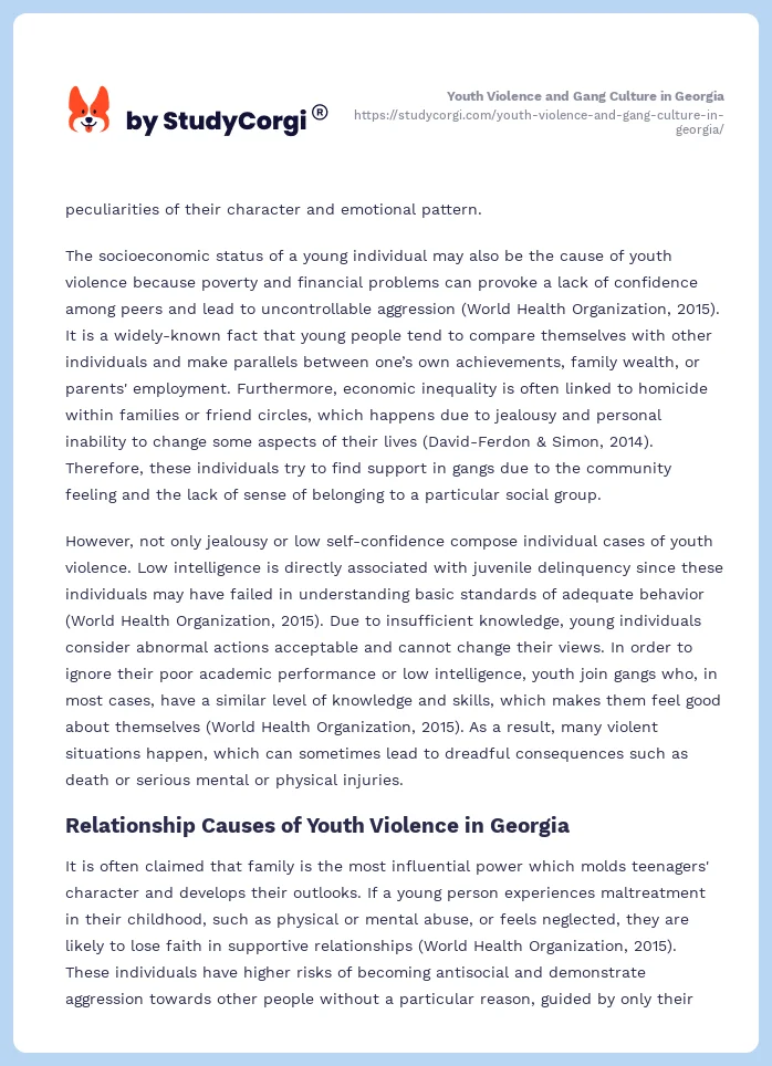 Youth Violence and Gang Culture in Georgia. Page 2