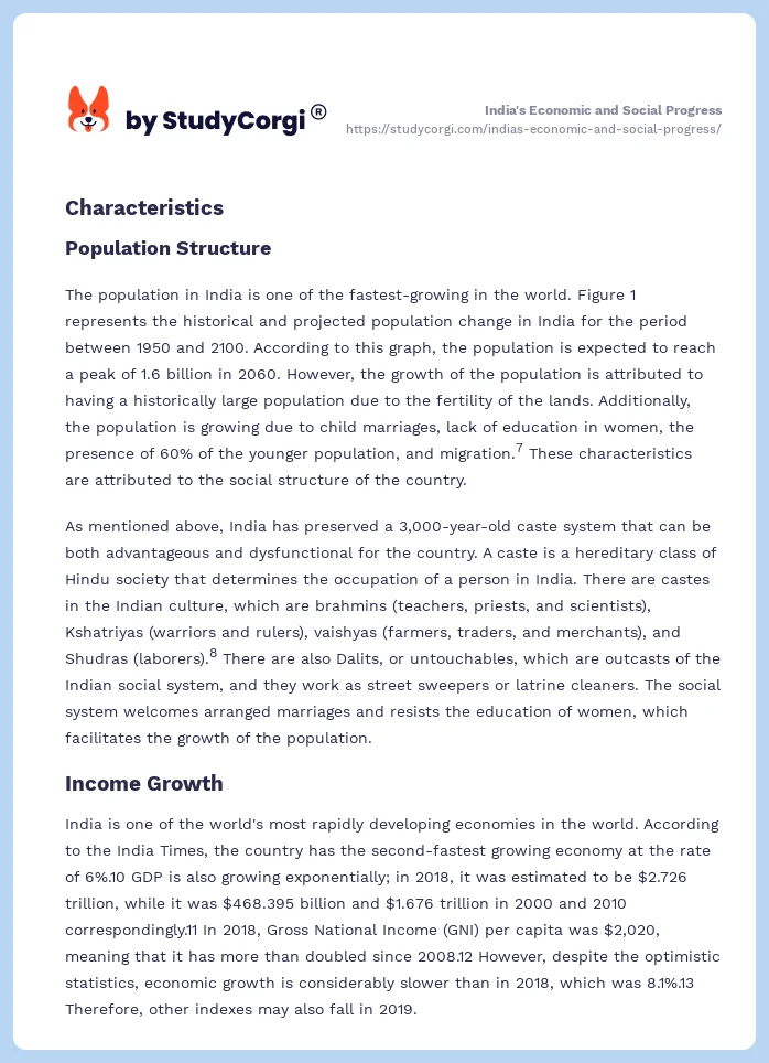 India's Economic and Social Progress. Page 2