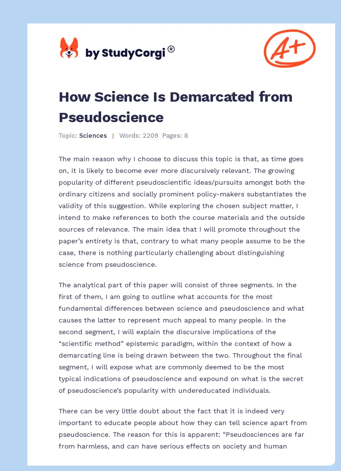 How Science Is Demarcated from Pseudoscience. Page 1