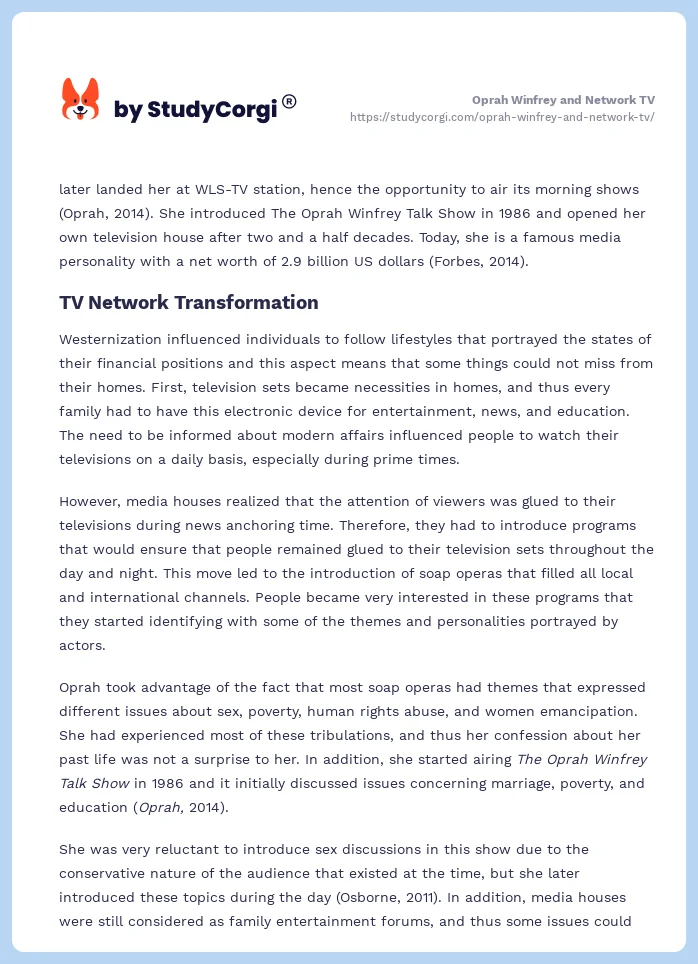 Oprah Winfrey and Network TV. Page 2