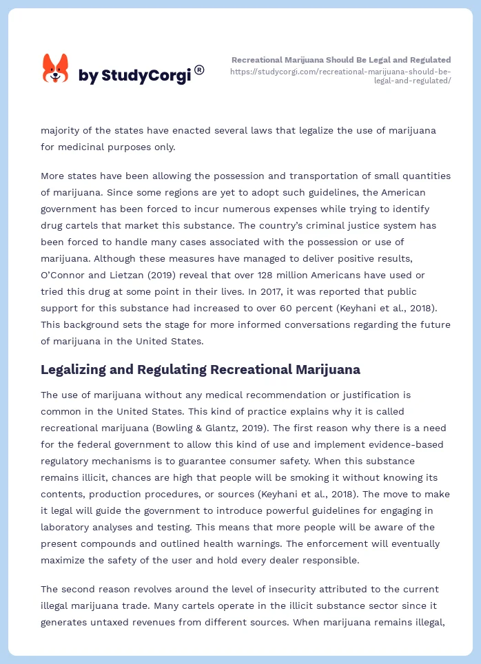 Recreational Marijuana Should Be Legal and Regulated. Page 2