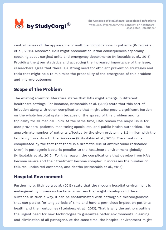 The Concept of Healthcare-Associated Infections. Page 2