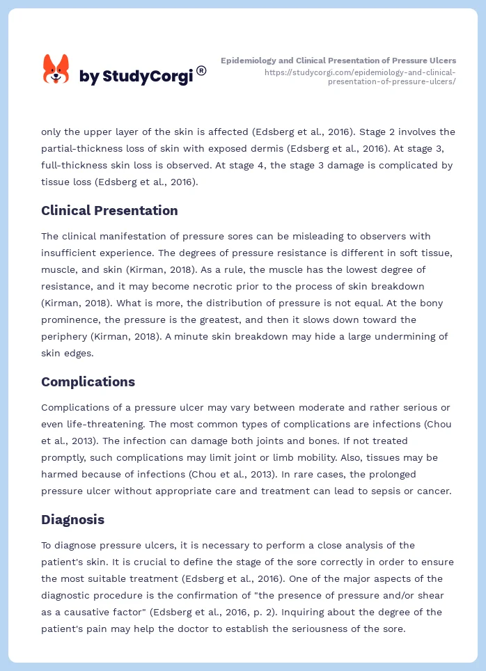 Epidemiology and Clinical Presentation of Pressure Ulcers. Page 2