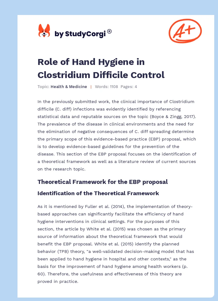Role of Hand Hygiene in Clostridium Difficile Control. Page 1