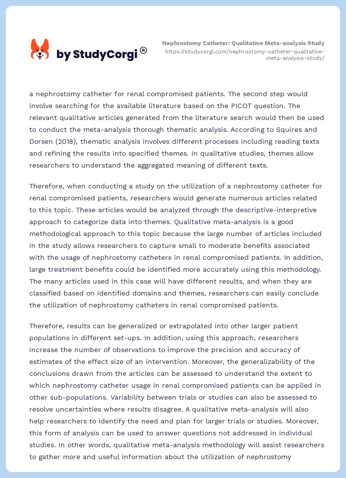 Nephrostomy Catheter: Qualitative Meta-analysis Study. Page 2