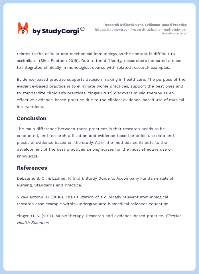 Research Utilization and Evidence-Based Practice. Page 2