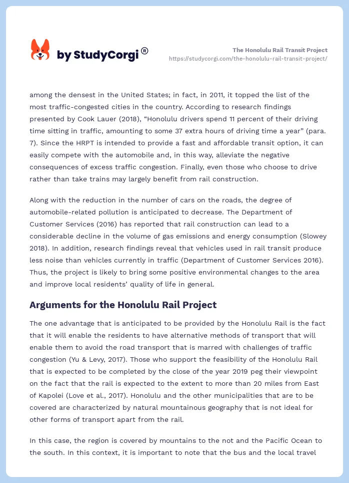 The Honolulu Rail Transit Project. Page 2