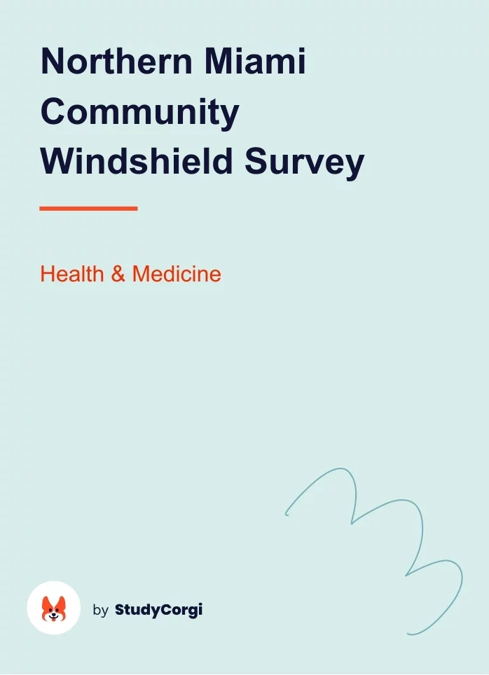 Northern Miami Community Windshield Survey. Page 1