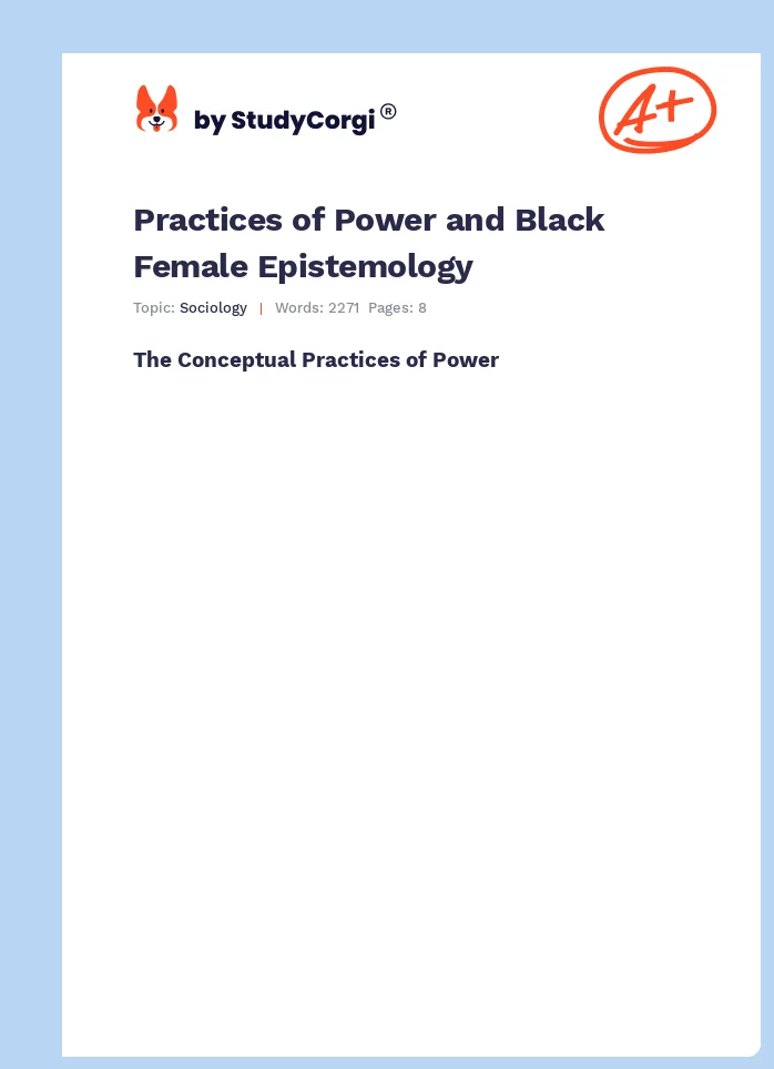 Practices of Power and Black Female Epistemology. Page 1