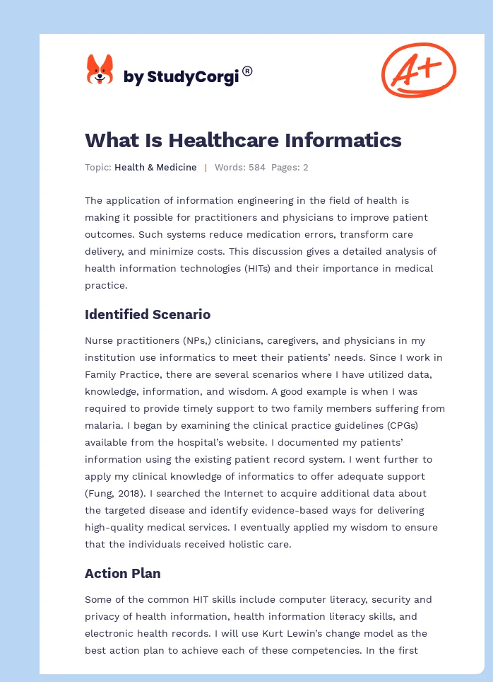 What Is Healthcare Informatics. Page 1