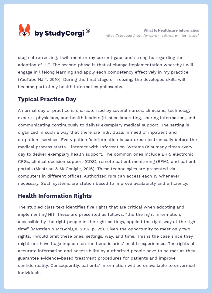 What Is Healthcare Informatics. Page 2