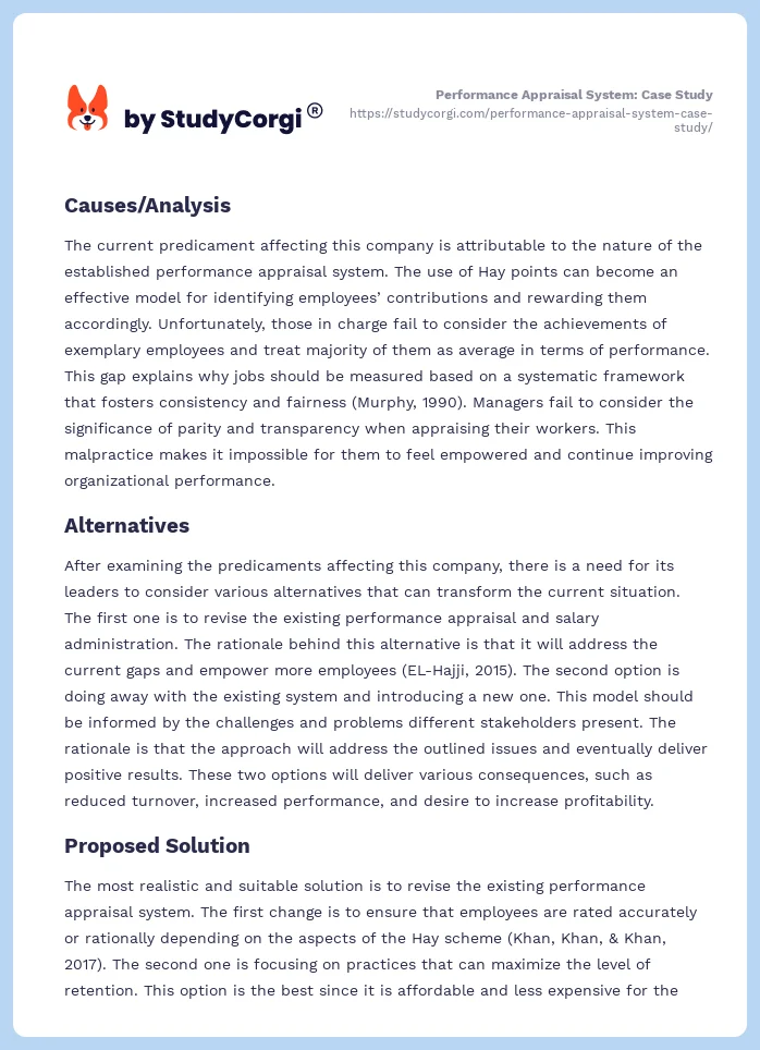 Performance Appraisal System: Case Study. Page 2
