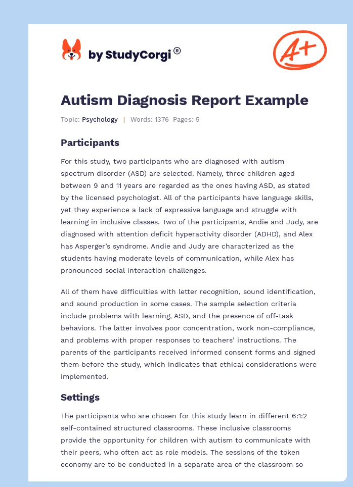 Autism Spectrum Disorder Analysis. Page 1