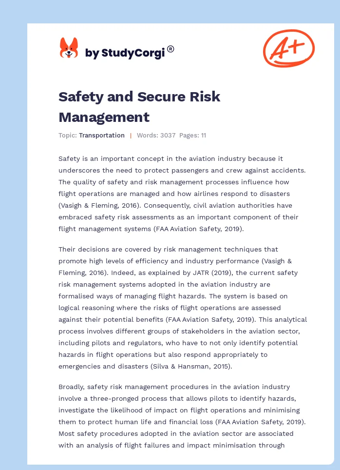 Safety and Secure Risk Management. Page 1
