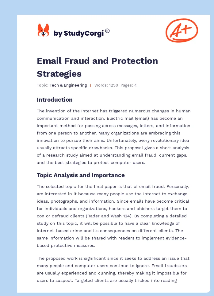 Email Fraud and Protection Strategies. Page 1