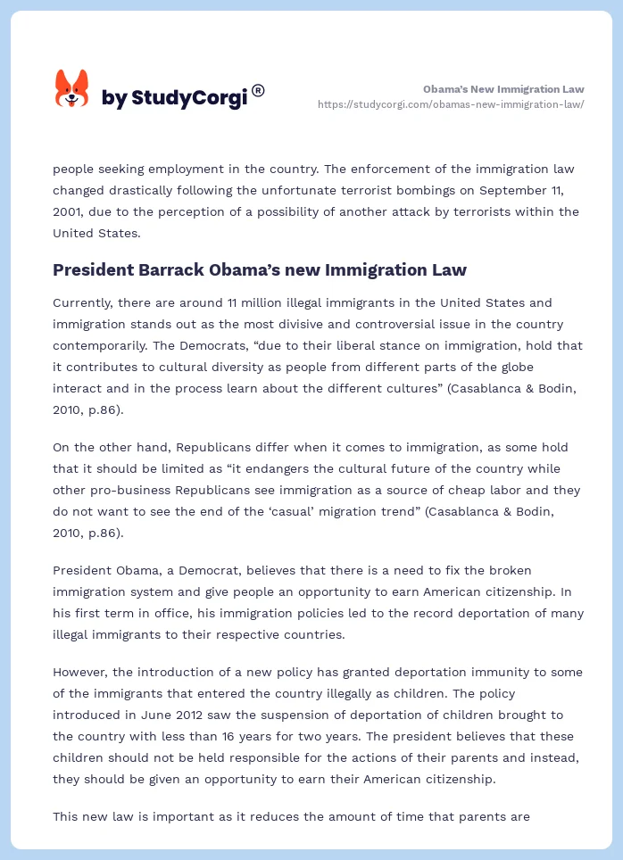 Obama’s New Immigration Law. Page 2