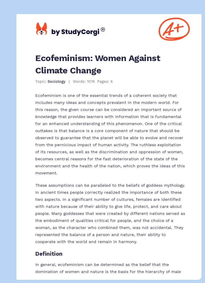 Ecofeminism: Women Against Climate Change. Page 1