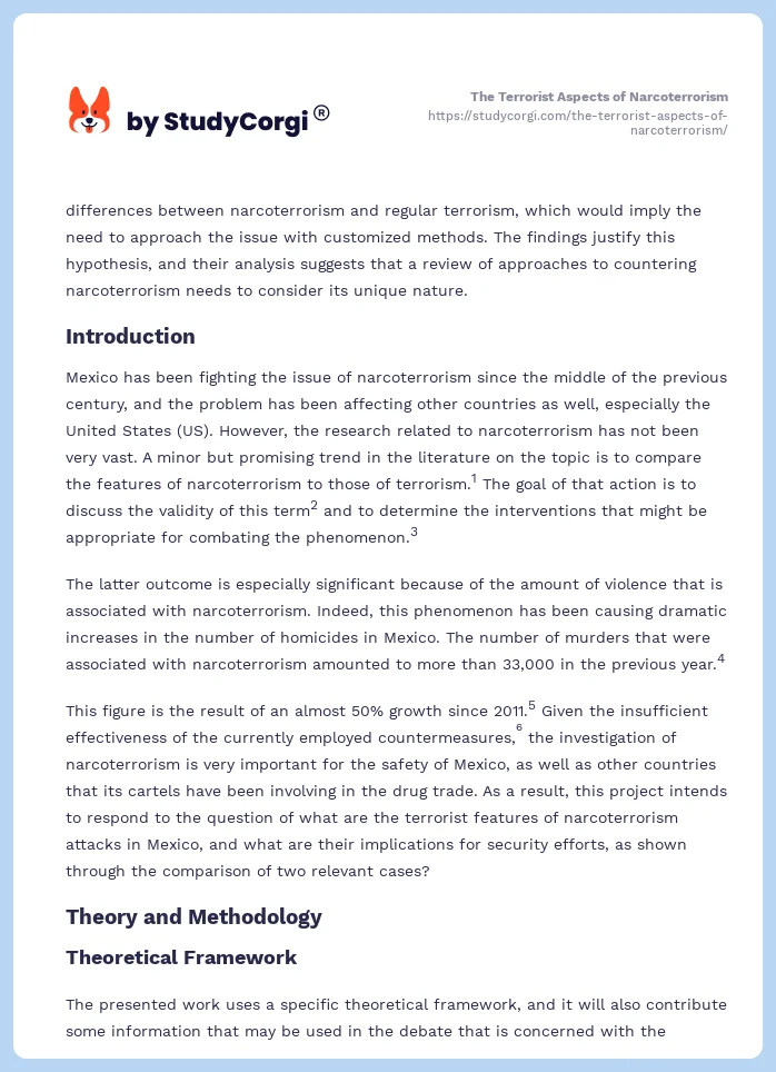 The Terrorist Aspects of Narcoterrorism. Page 2