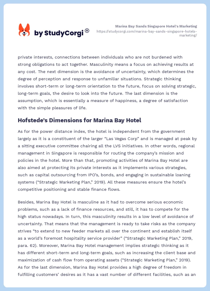 Marina Bay Sands Singapore Hotel's Marketing. Page 2